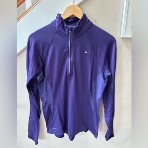 Nike Dri Fit Purple Element 1/4 Zip Long Sleeve Pullover Active Size Medium